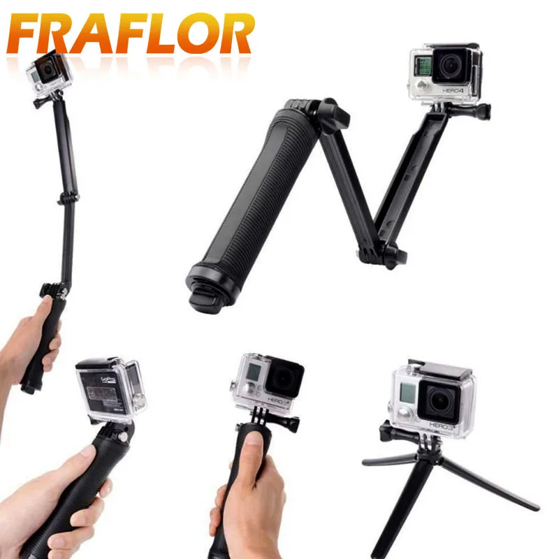 Go Pro Accessories Monopod Arm Mount Adjustment Stand Bracket Arm Hero4 / 3 + 3-way Bracket Handheld Grip / Tripod Self-timer