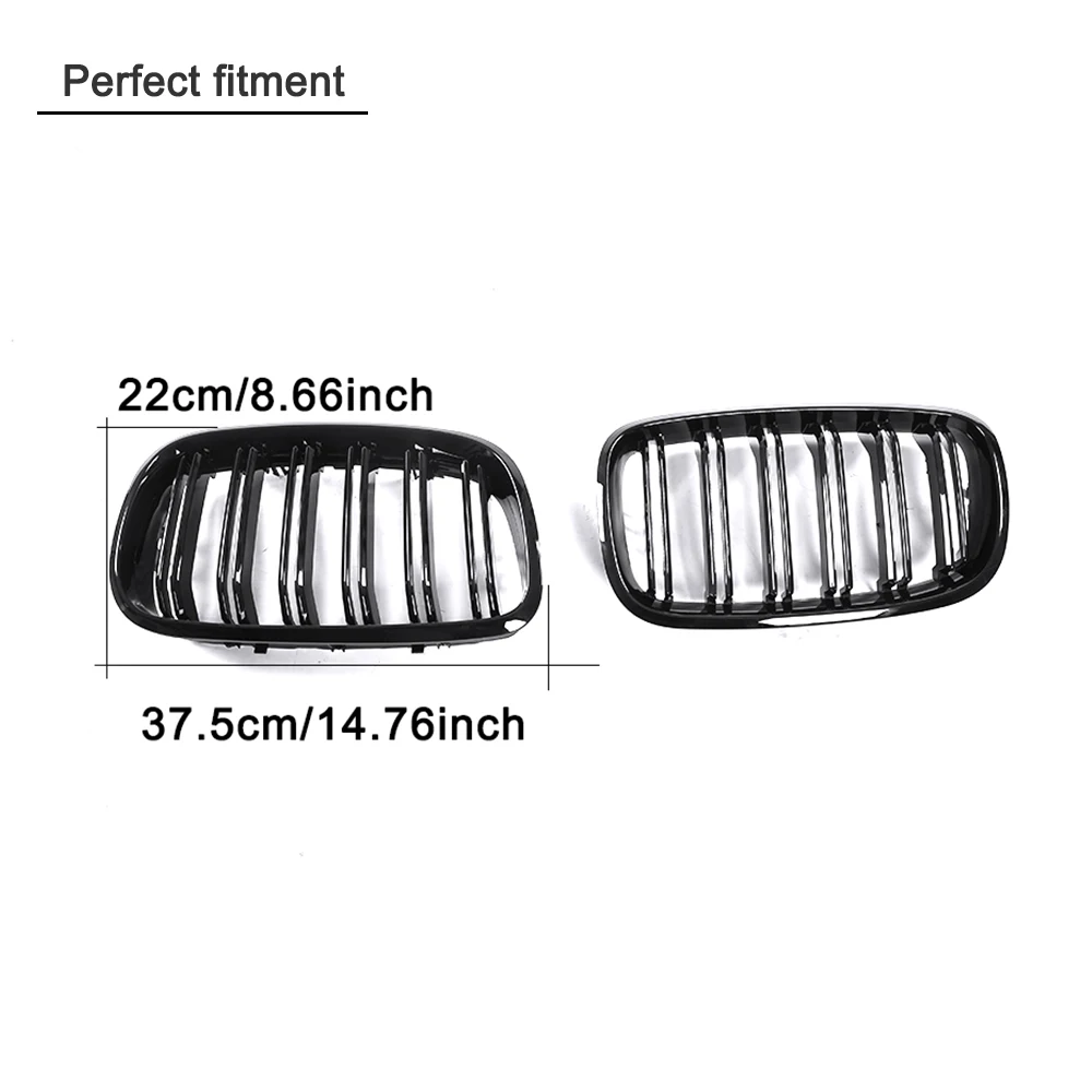 Передние гриль грили для BMW X5 X6 E70 E71 X5M X6M 2007 2013 черная двойная решетка радиатора