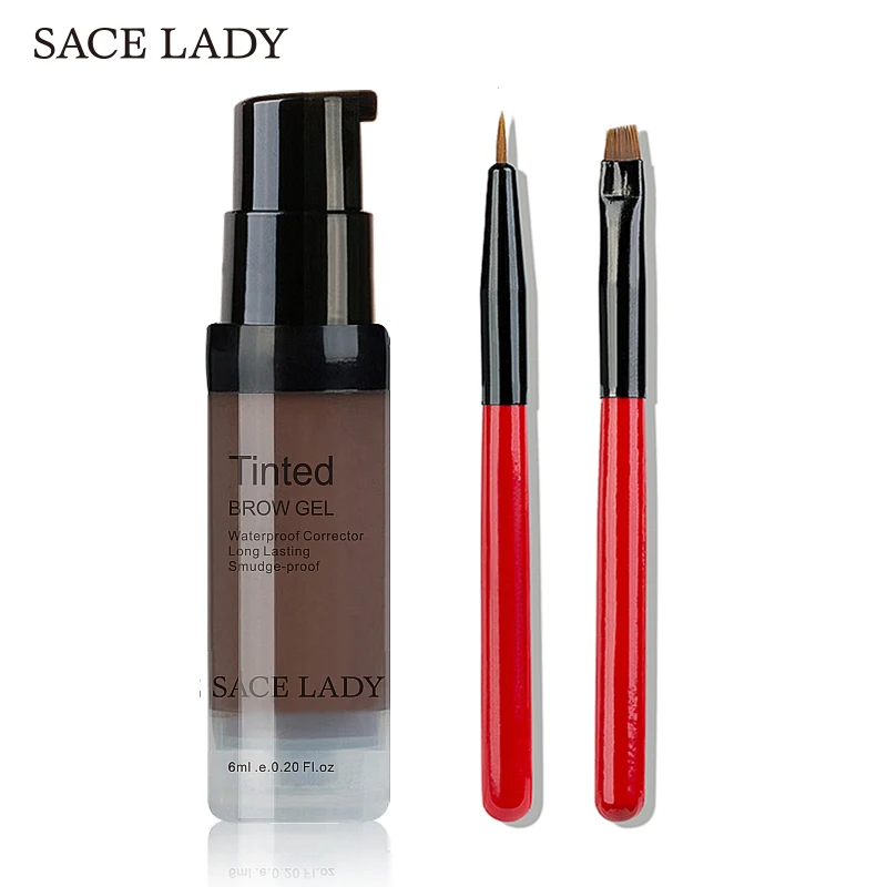 

SACE LADY 1PC Waterproof Gel Long Lasting Tint Henna Shade For Natural Brow Enhancer Brand Makeup Cream/ Eyebrow Brush