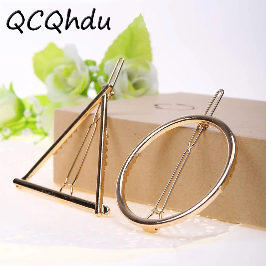 

4PCS Women Girls Fashion Hairpins Hollow Triangle Hair Clip Barrette Wedding Party Hair Accessories