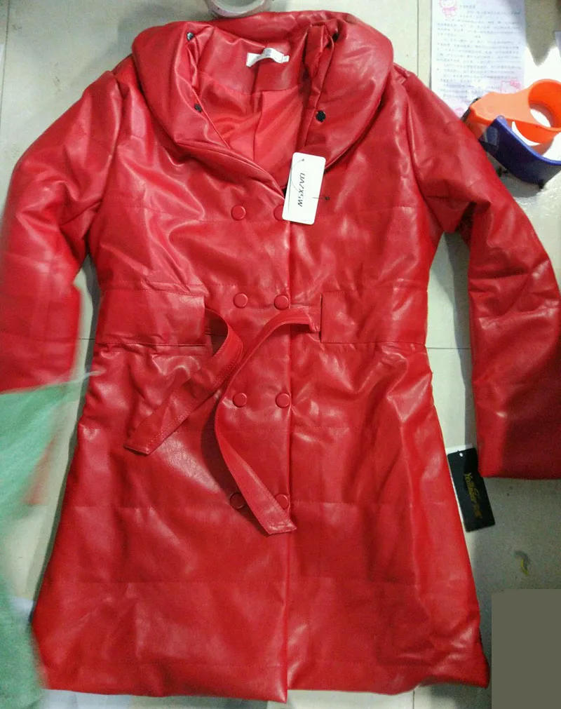 QAZXSW женская зимняя куртка из искусственной кожи, утолщенные кожаные куртки, тонкие теплые пальто из искусственной кожи с меховым воротником, двубортные женские замшевые куртки HB119