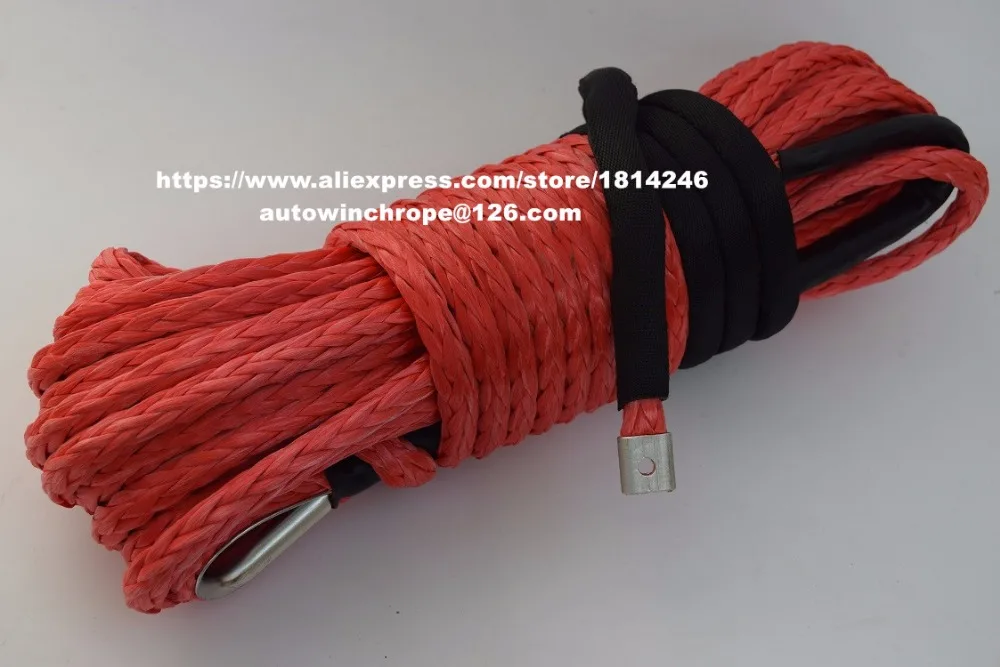 Red 12mm*30m Synthetic Winch Rope,Spectra Winch Cable,Recovery Winch