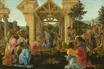 

HOME OFFICE art -Russia Moscow National Hermitage Museum The Adoration of the Magi Allessandro Filipepi copy print painting