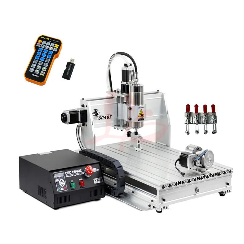 

cnc cutting machine 4axis 6040Z USB 2.2KW spindle with mach3 remote control