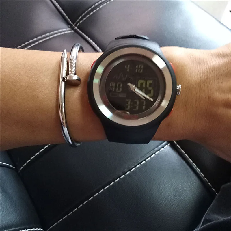 Часы Chrono Мужские спортивные водонепроницаемые цифровые часы шагомер военные