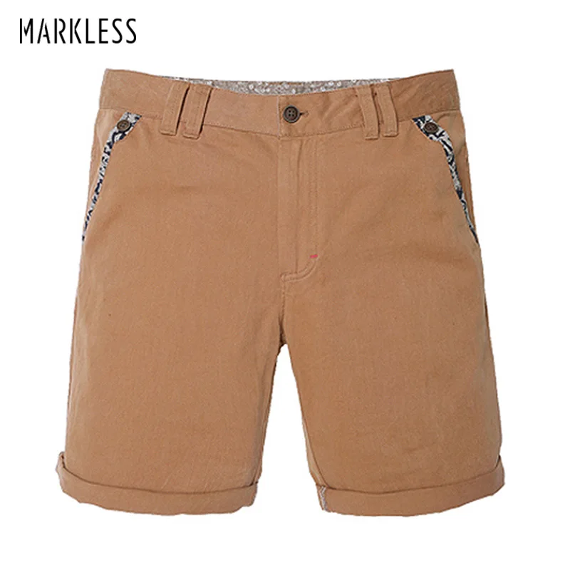 Markless летние шорты мужские модные повседневные хлопчатобумажные шорты мужские облегающие по колено дышащие бермуды masculina DKA5904M