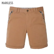 Markless летние шорты мужские модные повседневные хлопчатобумажные шорты мужские облегающие по колено дышащие бермуды masculina DKA5904M