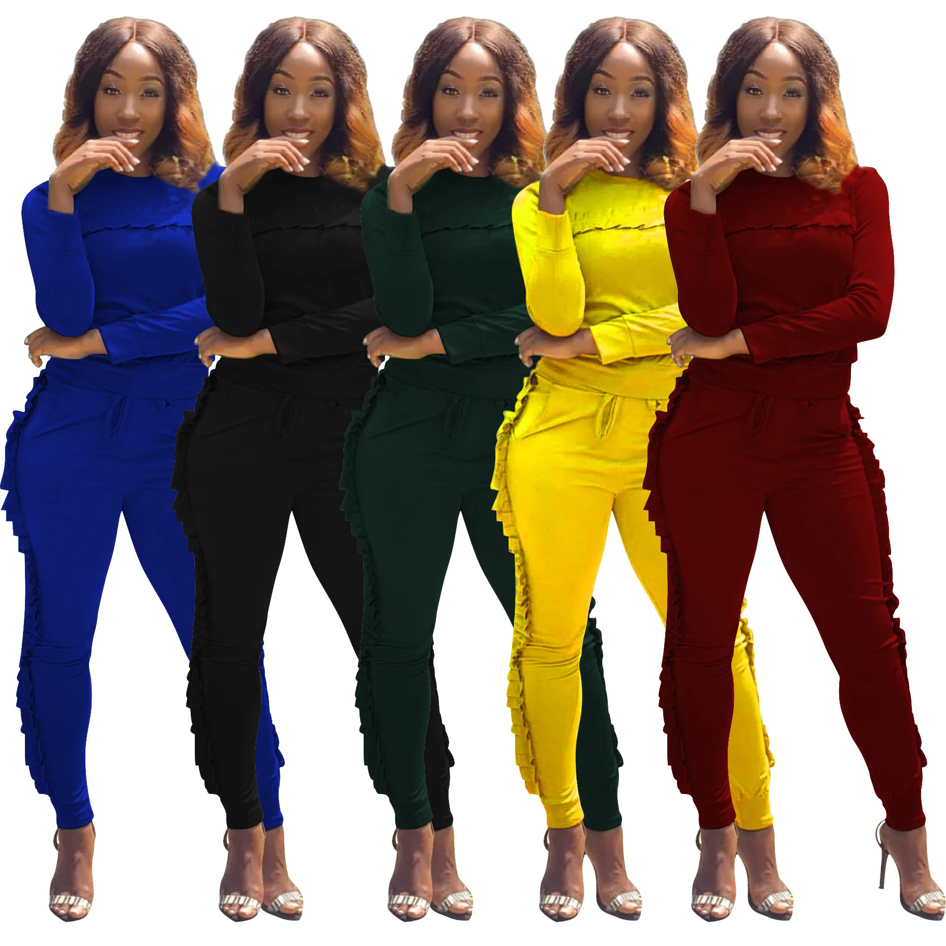 

2018 autumn and winter elegent women plus size sets S-XXL