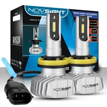 NOVSIGHT H4 светодиодный H7 H11 H8 9006 HB4 H1 H3 HB3 H9 9007 H13 автомобильные лампы для передних фар Светодиодный светильник с чипом CSP 10000LM Авто Противотуманные фары 6500K