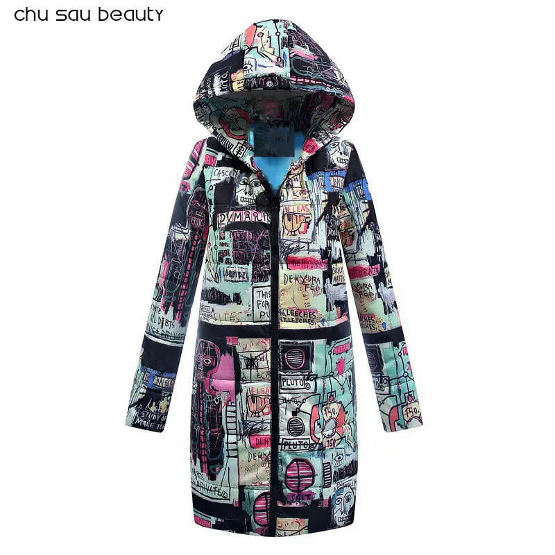 

2019 women parkas cotton autumn winter jacket long parka thick long sleeve hooded women's coats female overcoats