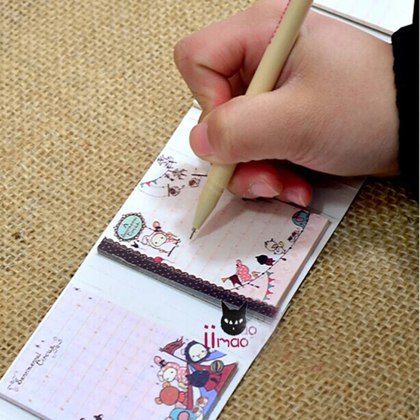 Kawaii Sentimental Circus Rabbit Notepad / Memo / 6 Fold Sticky Note Pad / Notebook Retail