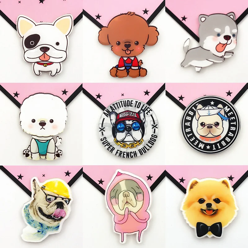 Brooch High Quality Cartoon 1PC Acrylic Badges Animals For Backpacks Harajuku Cute Dog Pins For Clothes Hot Sale Kawaii Cat