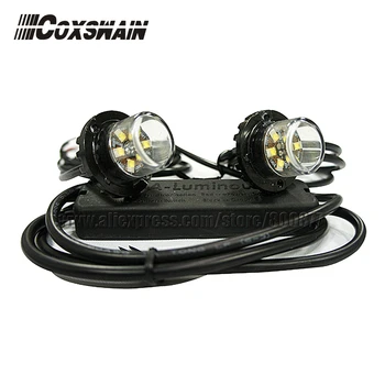 

VS-S62 LED Hide away warning light (2 heads), TIR-6 1W LED headlight, 100% Waterproof, 25 flash patterns, interior light