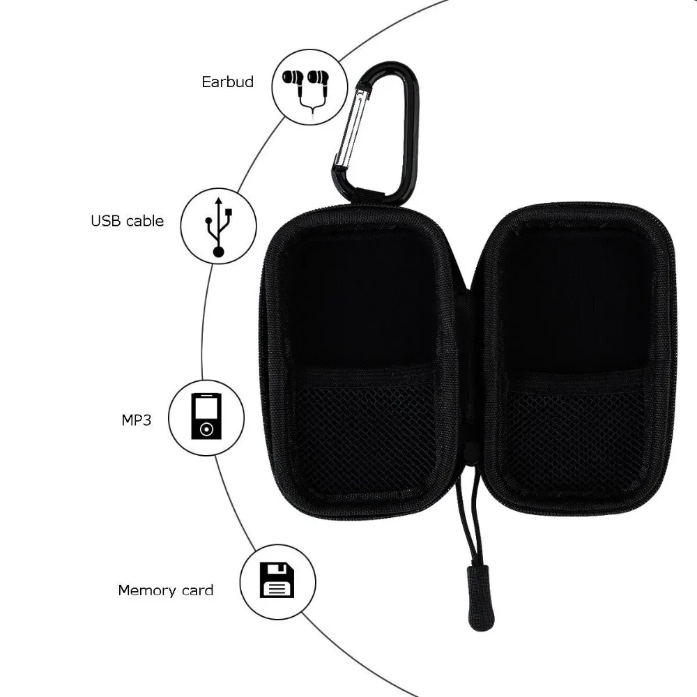 Чехол для MP3-плеера с 3 режимами чехол поддерживает большинство подходящих размеров плееров и наушников, легко использовать и носить с собой черный цвет