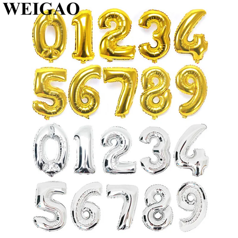 1Pc 40inch Giant 0-9 Birthday Number Balloons Digit Foil Balloon Wedding Anniversary Decorations Helium Balon Birthday Supplies