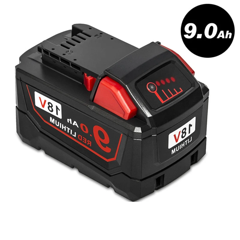 Tool Battery 18V 9.0Ah Red Lithium High Demand Rechargeable Battery For