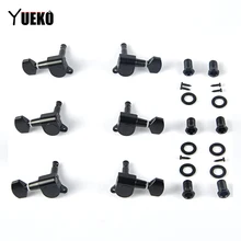 YUEKO negro 6 unids/set Eléctrico Acústica guitarra clavijas de afinación sintonizador Machine Heads accesorios para guitarra