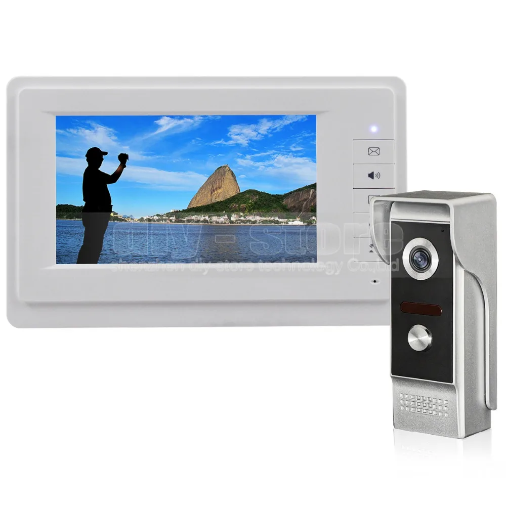 DIYSECUR 700 420tvline ИК Камера 7 дюймов Цветной tft LCD Дисплей Видео-Телефон Двери Интерком Дверной Звонок ИК Ночного Видения