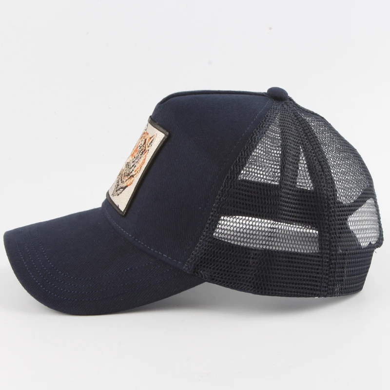 النمر الحيوان التطريز البيسبول قبعات الرجال النساء سنببك الهيب هوب قبعة الصيف تنفس شبكة الشمس Gorras للجنسين الشارع الشهير العظام