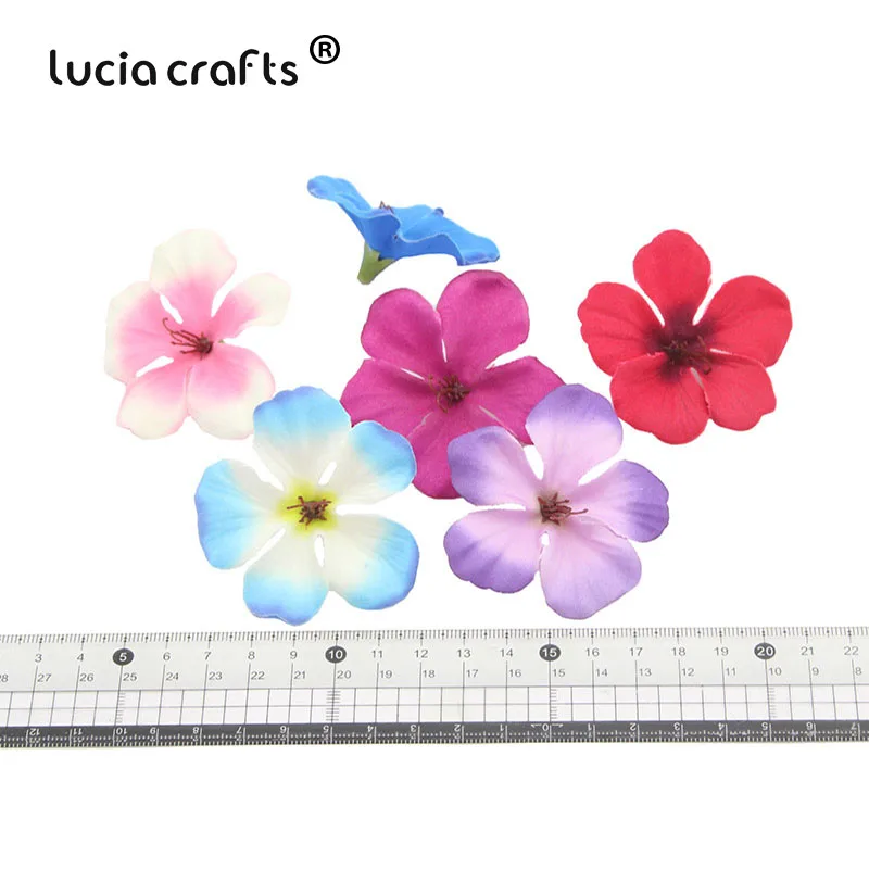 Lucia crafts, 50 шт., около 5,5 см, искусственный цветок, голова, свадьба, вечеринка, домашнее рукоделие декоративный материал, венок, ремесло A1007