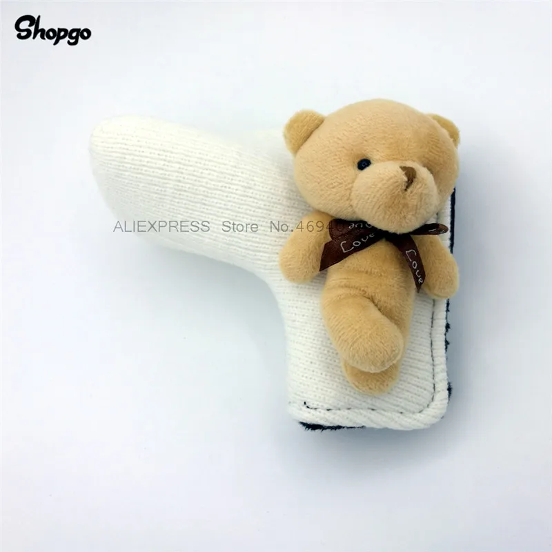 

[5 Colors]Little Bear Blade Golf Putter Cover With Magnetic Closure Outdoor Knit Golf HeadCover For Man Women