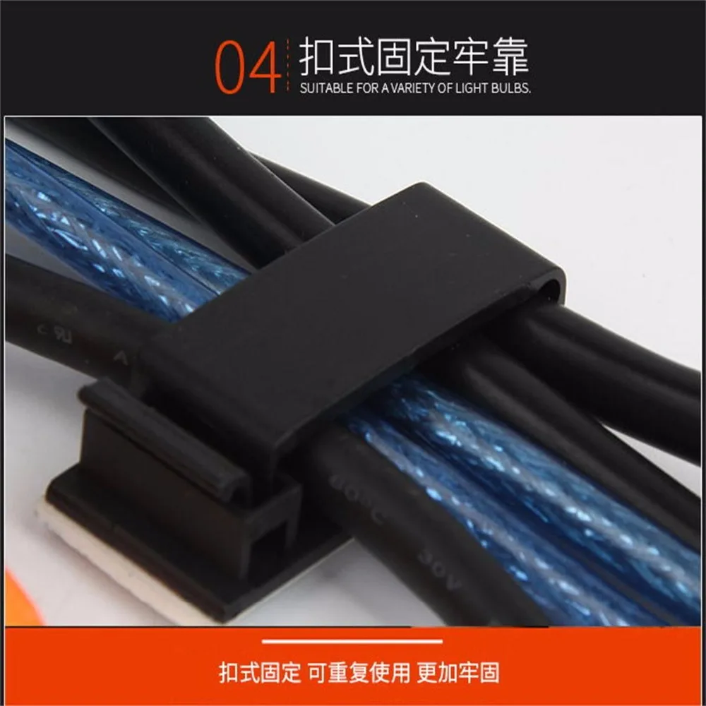 Releasable cable clips FC-50 white or black wires fixed manage clamps 100pcs/lot | Обустройство дома