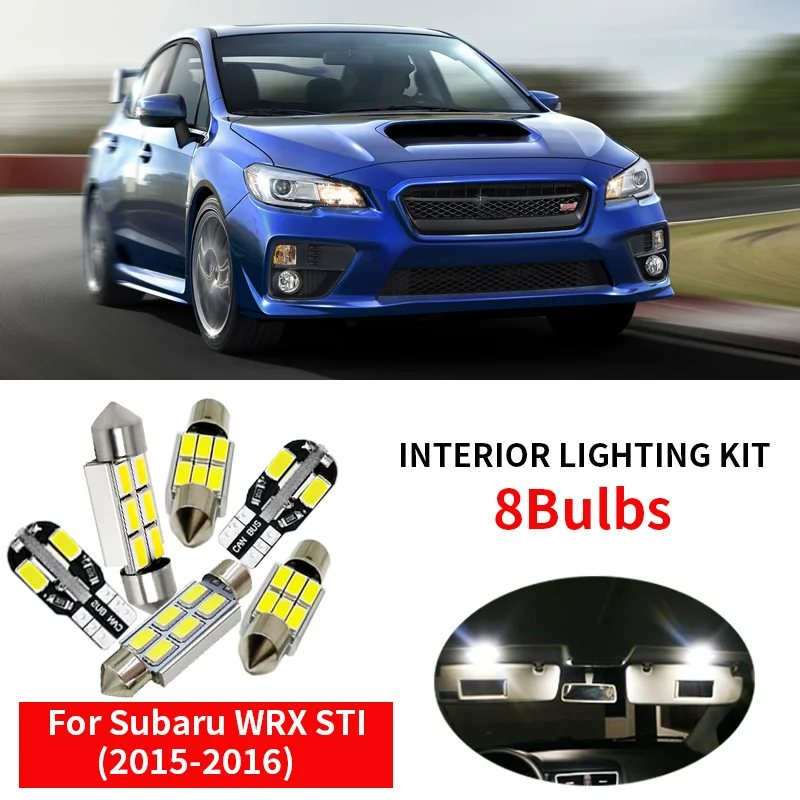 8 шт. автомобильные аксессуары светодиодная лампа в комплекте для Subaru WRX 2015 2016