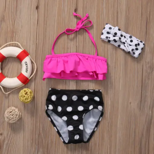 

2019 New in Fashion Toddler Kids Baby Girls Strap Swimsuit Swimwear Bathing Suit Tankini Bikini Sets
