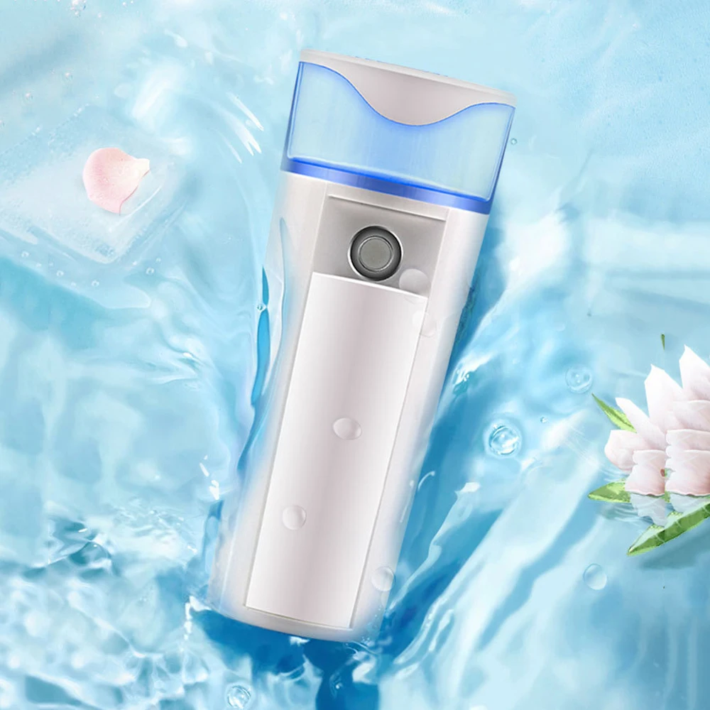 

JUNEJOUR Face Humidifier Personal Steam Inhaler Portable Charging Ultrasonic Nano Mist Spray Cool Facial Skin Care20ml/300ml USB