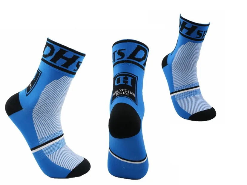 DH носки, высокое качество, профессиональные брендовые дышащие спортивные носки, велосипедные носки, уличные гоночные носки - Цвет: blue