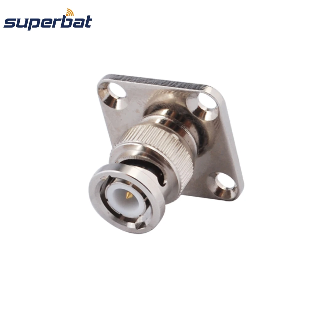 Male BNC 4 Hole Panel Mount RF Coaxial Connector for Audio Applications