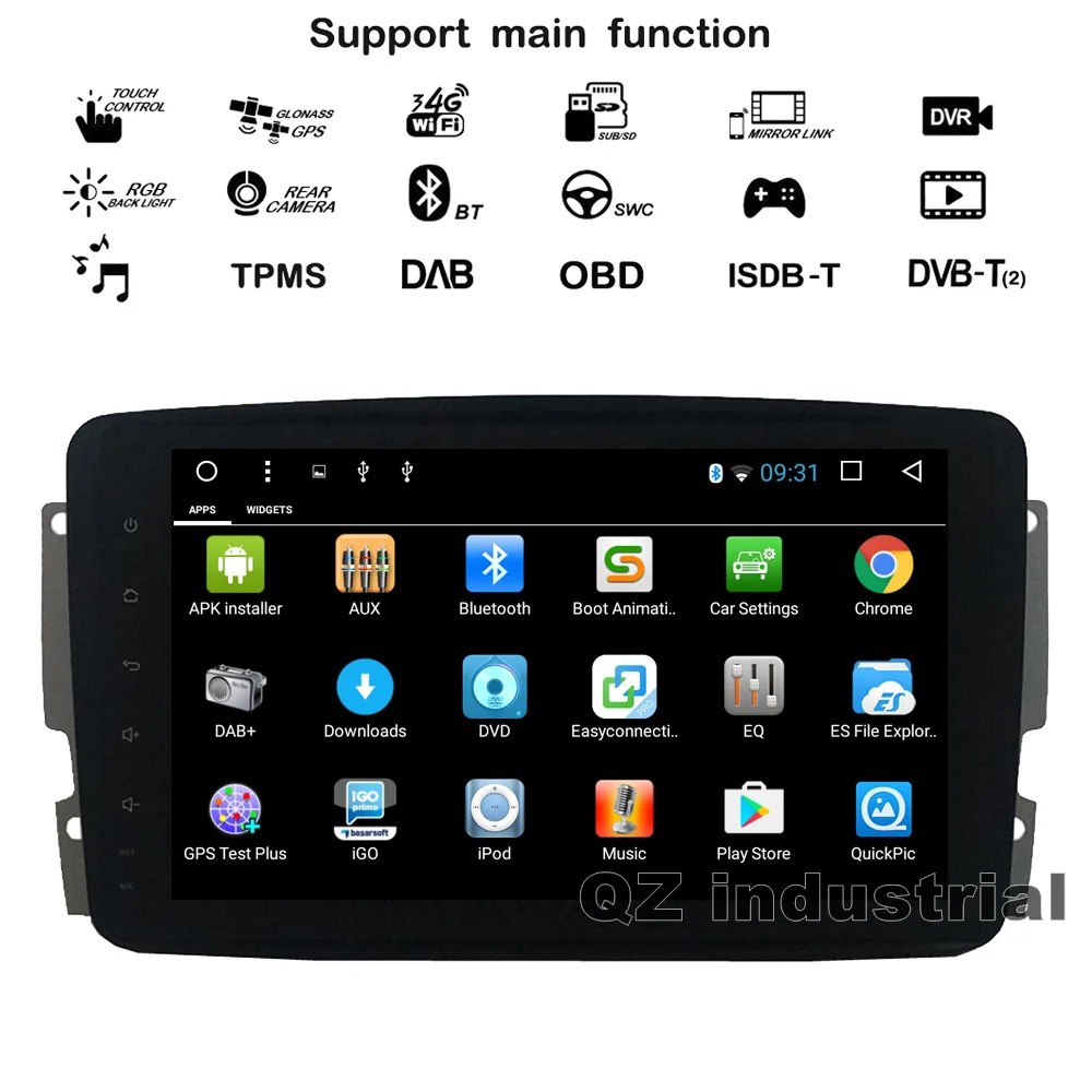 Top QZ industrial 9" Android 8.1 T3 for Mercedes-Benz W209 W203 W168 ML W163 W463 Viano W639 Vito With GPS 3G 4G Wifi BT Navi Radio 1 Top QZ industrial 9" Android 8.1 T3 for Mercedes-Benz W209 W203 W168 ML W163 W463 Viano W639 Vito With GPS 3G 4G Wifi BT Navi Radio 1