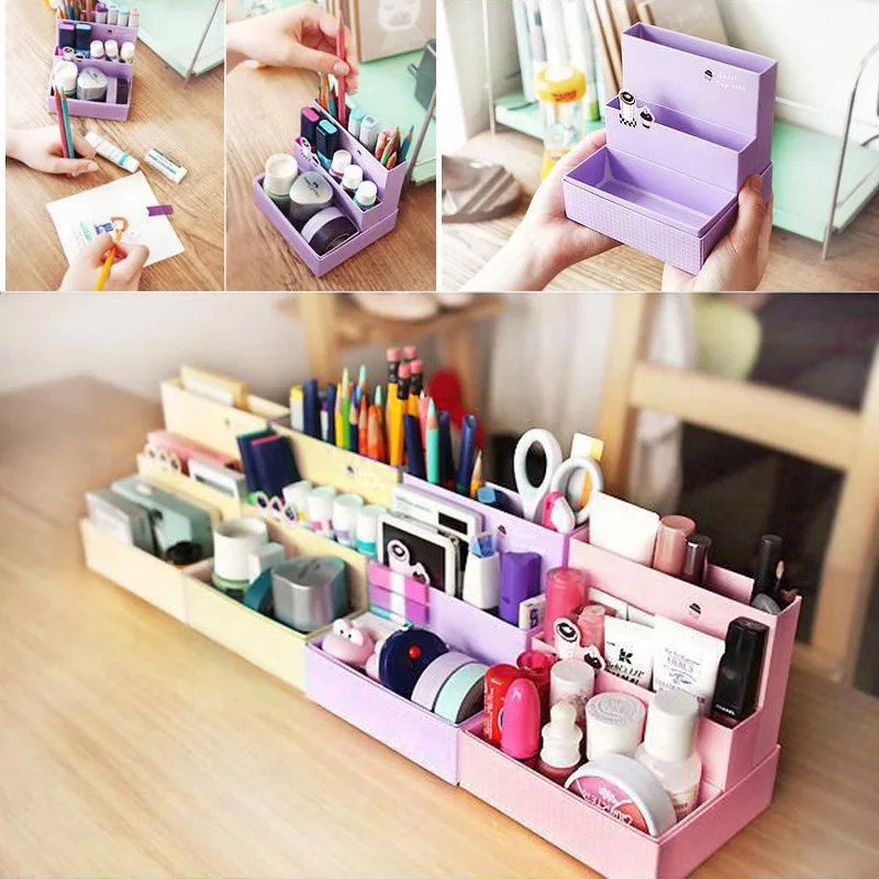 Fashion-Practical-DIY-Paper-Board-Storage-Box-Desk-Decor-Stationery-Makeup-Cosmetic-Organizer-HG99
