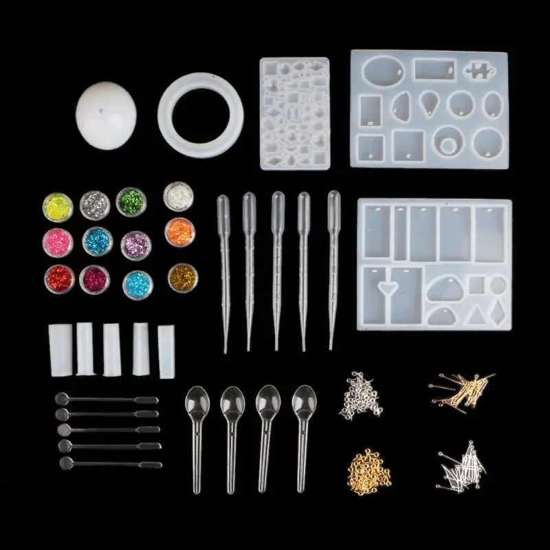 набор для делания украшений из смолы. набор силиконовых форм для эпоксидной смолы. эпоксидная смола набор для украшений. набор смолы для украшений. набор alx studio resin art - 3.