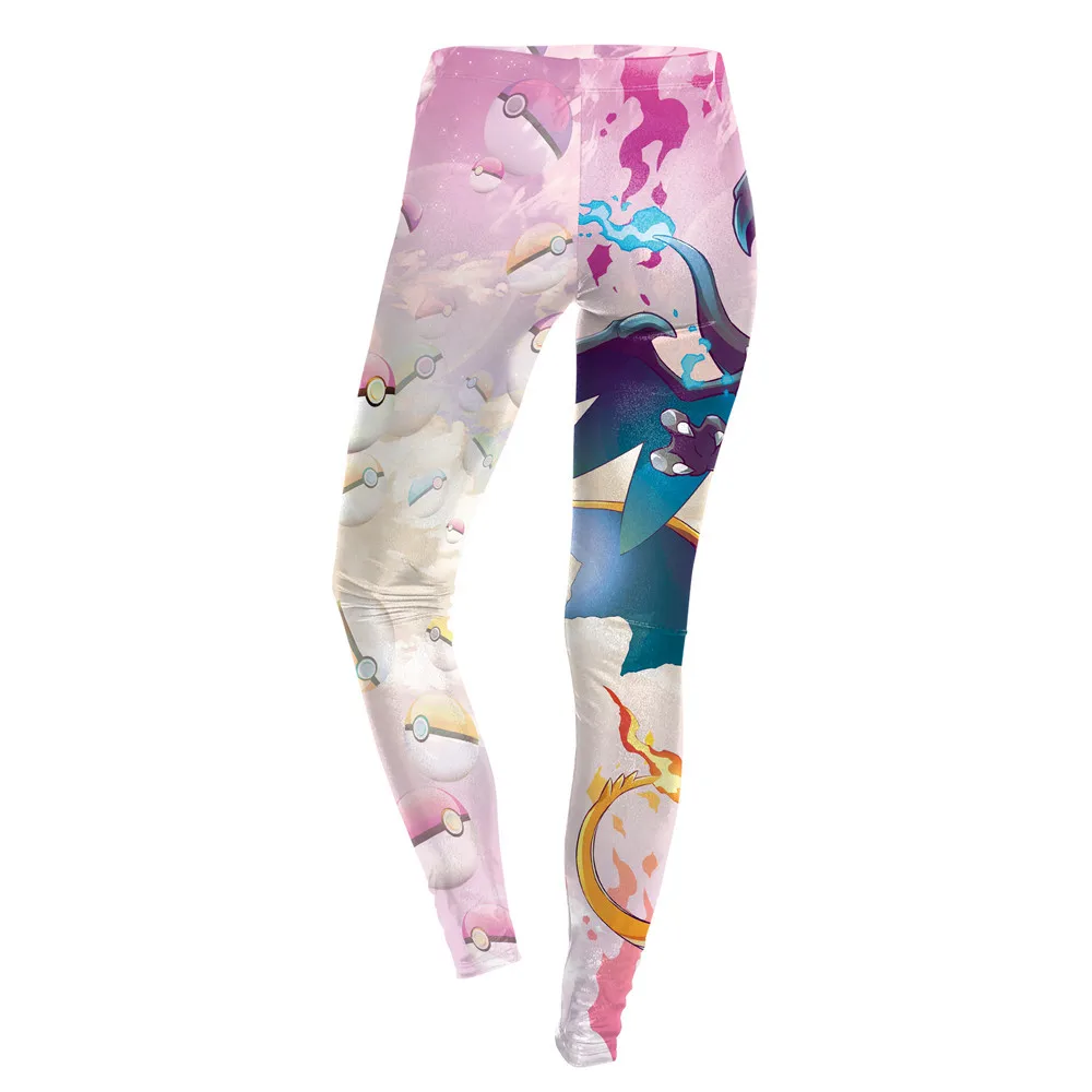 amazon leggings FCCEXIO Simple Cartoon Pokemon GO Designs Gray Female Leggings Spring Casual Women's Stretch Legging Soft Jegging Fitness Legins faux leather leggings