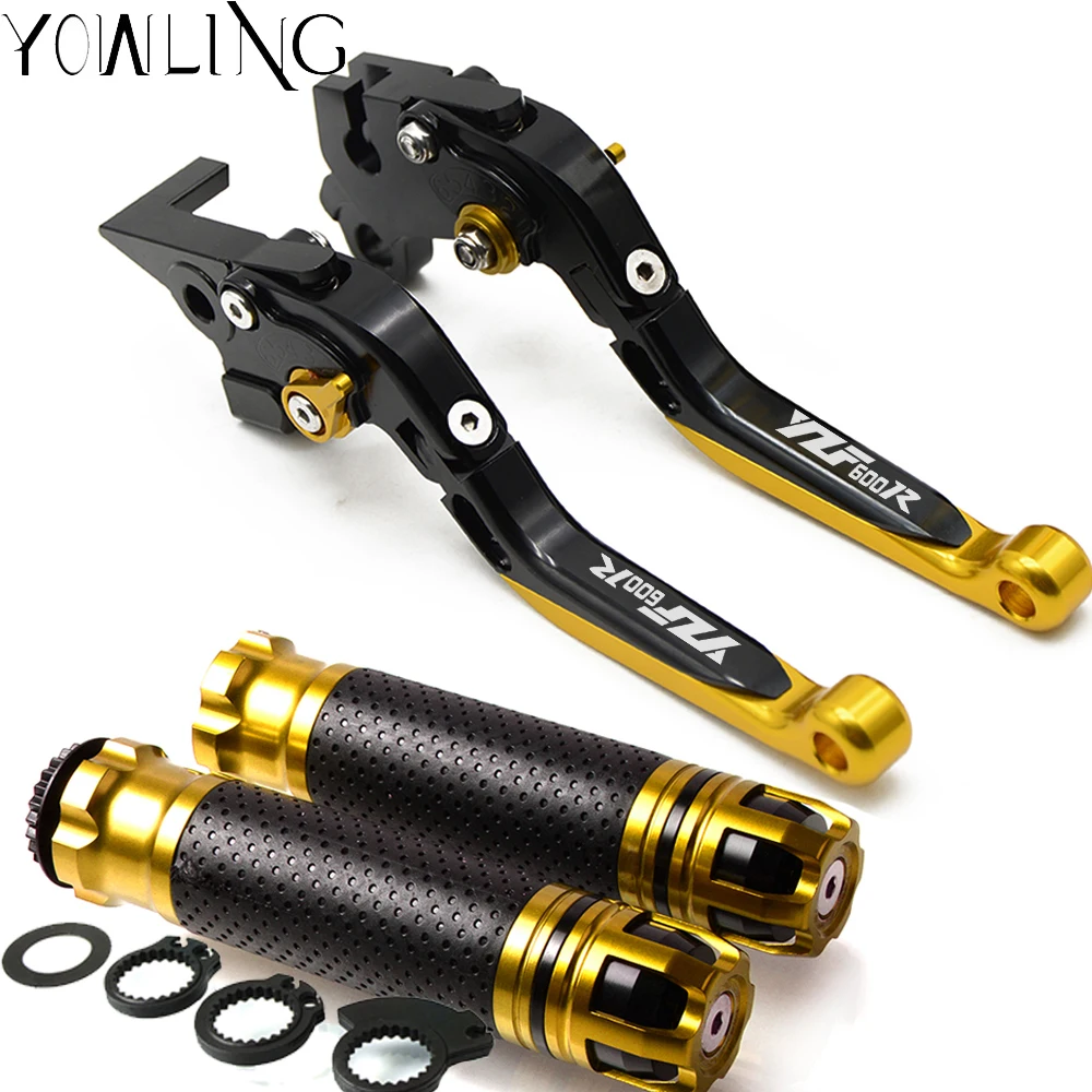 

Motorcycle Adjustable Folding Brake Clutch Levers Handlebar Hand Grips For YAMAHA YZF600R thundercat 1995-2008 2003 2004 2005