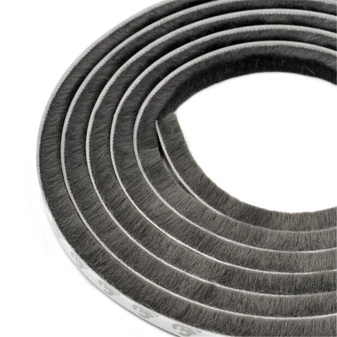 5M Draught Excluder Brush Pile Seal Film Window Door Self Adhesive Sealing Strip