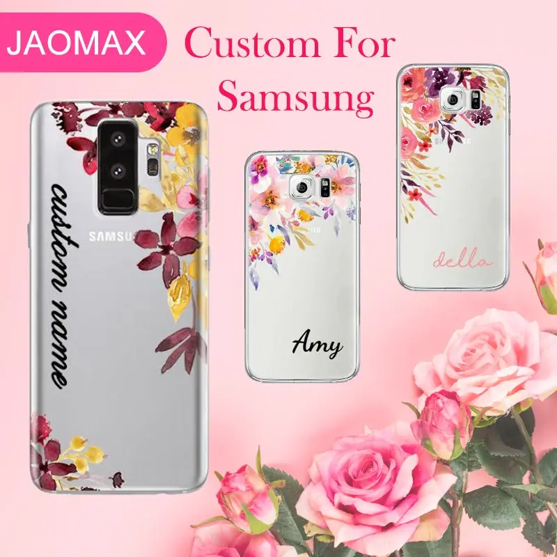 

Jaomax Personalized Case Cover Custom Name Flower Design Cases For Samsung Galaxy S9PLUS Note8 S6 S7 Edge Silicone Phone Case