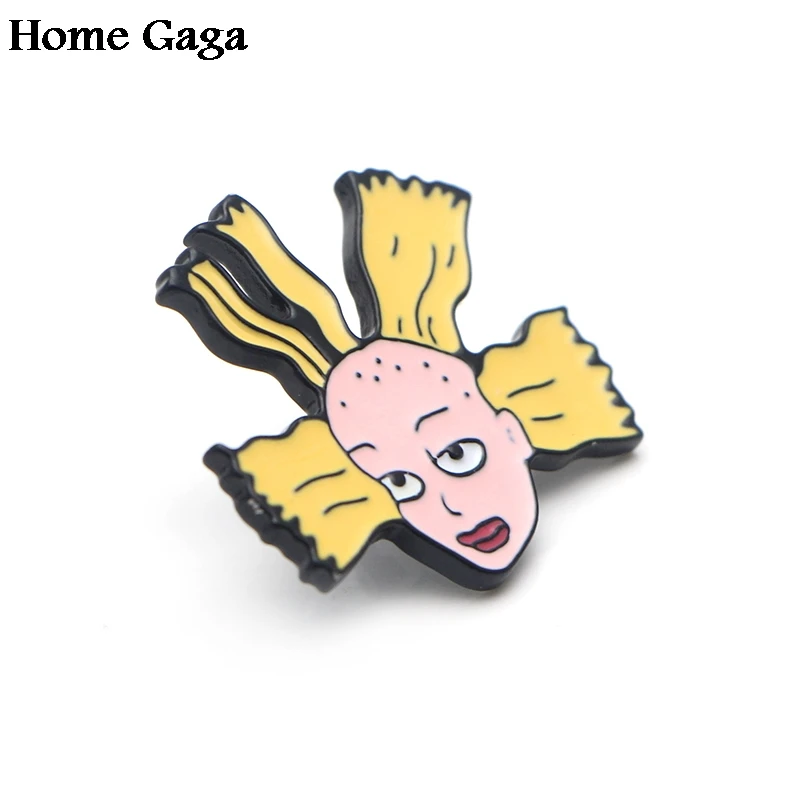 Homegaga мультфильм Забавная девушка цинк галстук смешные булавки броши для рюкзака