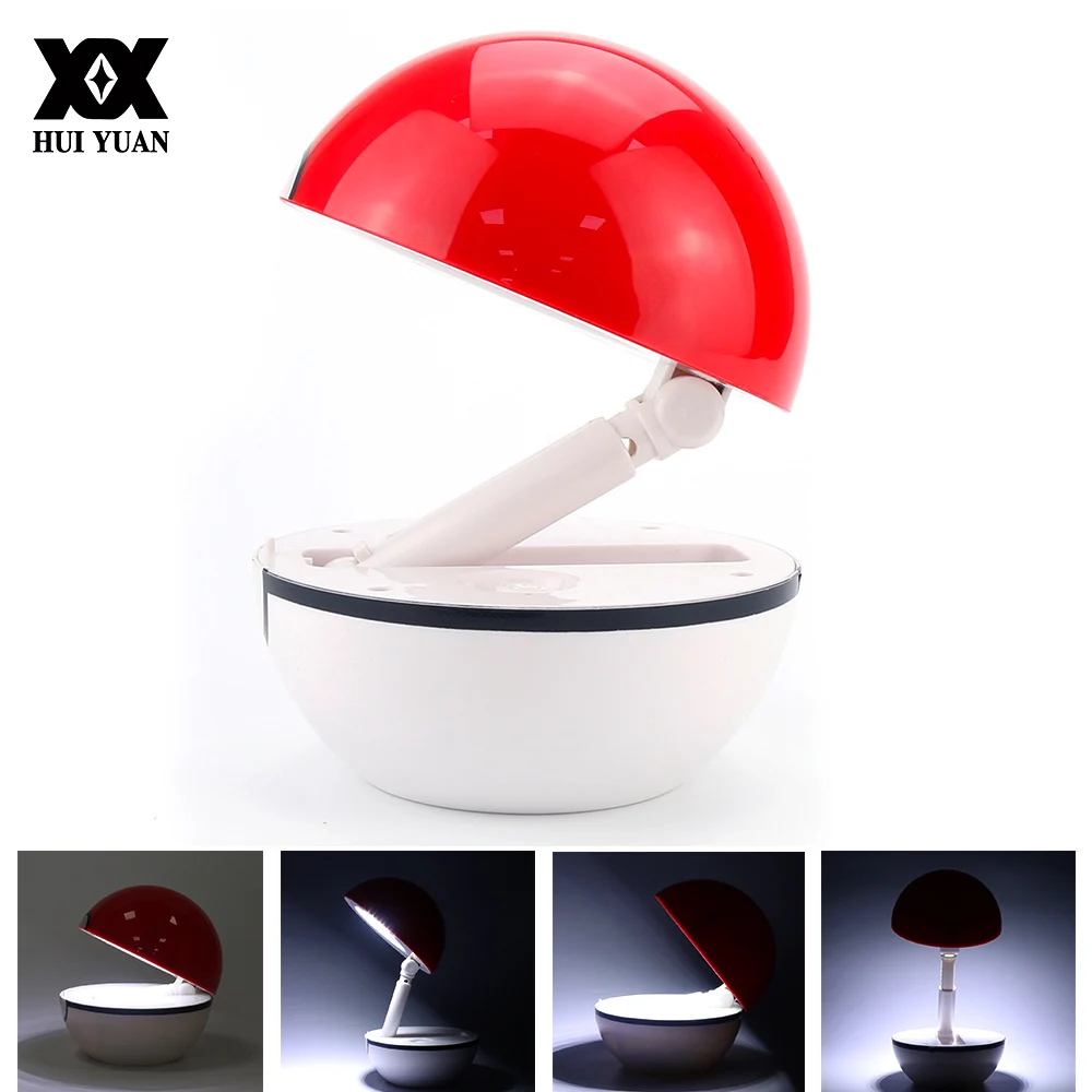 

New Pokemon Creative Poke Ball Night Light Reading Fold Table Lamp USB Charging Dimmable Portable Lamp Child's Christmas Gift