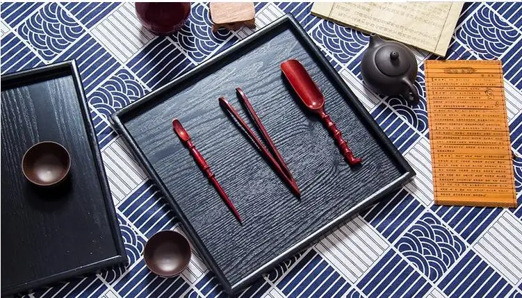8 Size Black Wood Dinning Bread Breakfast Tray Serving Trays Dessert Cake Cupcake Fruit Tea Tray 1PC W0042