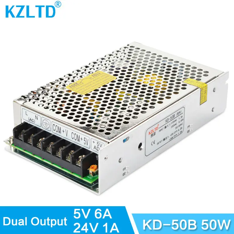 

Dual Power Supplies 5V 24V 50W LED Switching Power Supply AC to DC SMPS for LED Street Light CCTV Camera Scanner 3-Year Warranty