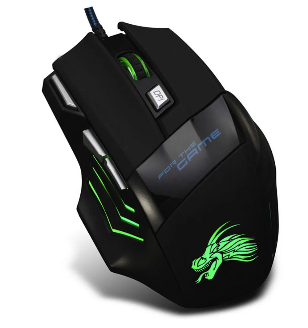 Wired Gaming Mouse 5500 High DPI 7 Button LED Optical USB Computer Mice