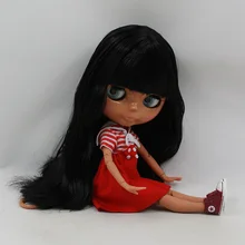 Фабрика Blyth кукла 230BL117 соединение тела темная кожа сустава тела черные волосы с челкой/бахромой 1/6 30 см bjd