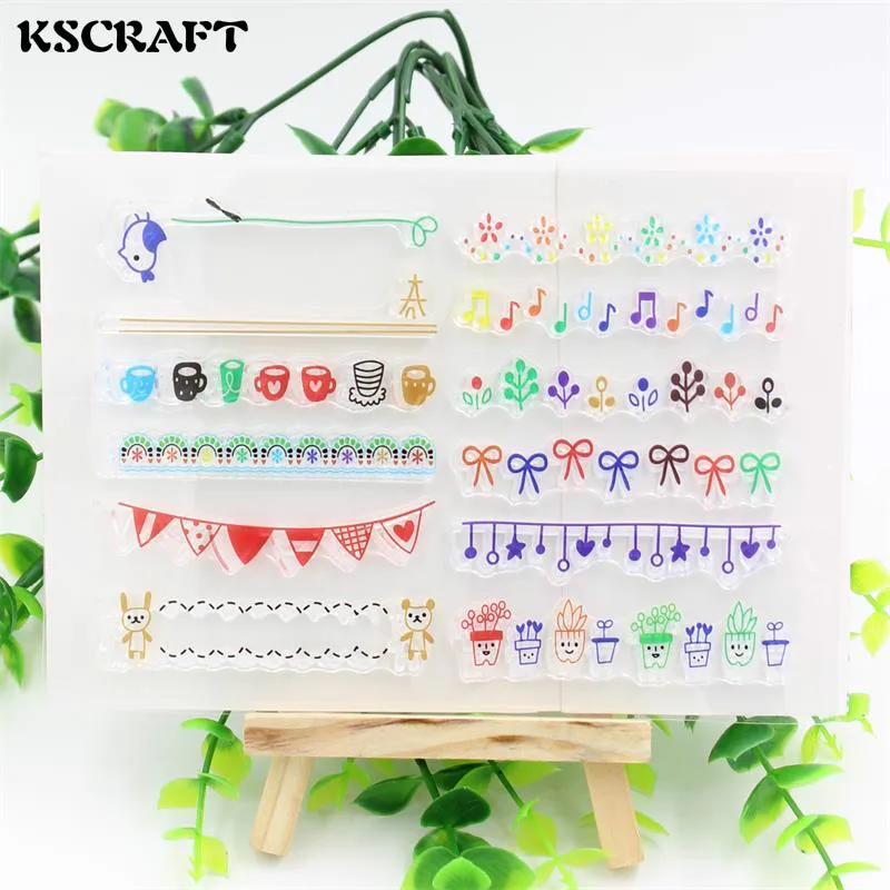 

KSCRAFT Borderlines Transparent Clear Silicone Stamp/Seal for DIY scrapbooking/photo album Decorative clear stamp sheets 08