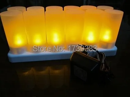 

12pcs/Set Rechargeable Flameless LED Candle Light Flash Electronic LED Candle Light Battery Operated Tea Candles Lamp for Party