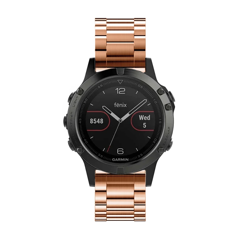 22 мм ширина металлический ремешок из нержавеющей стали для Garmin Fenix 5 Plus ремешок 3 звенья классический металлический браслет для Garmin Fenix 5 ремешок для часов