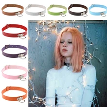 Хорошее качество, ожерелье-чокер в стиле Харадзюку, панк воротник, колье из искусственной кожи, колье в стиле панк, готика, 41*2 см