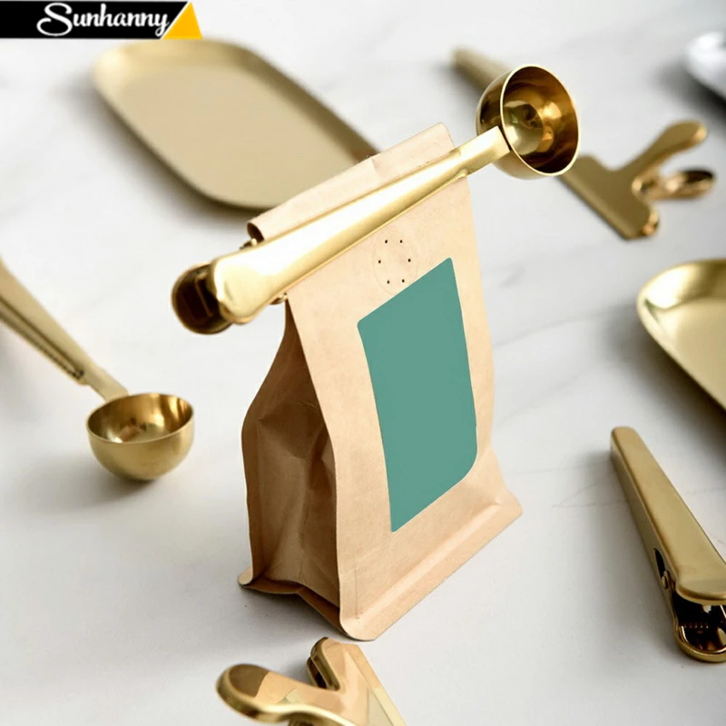 

Multifunction Kitchen Supplies Coffee Scoop With Clip Stainless Steel Tea Coffee Measuring Cup Coffee Scoop Spoon