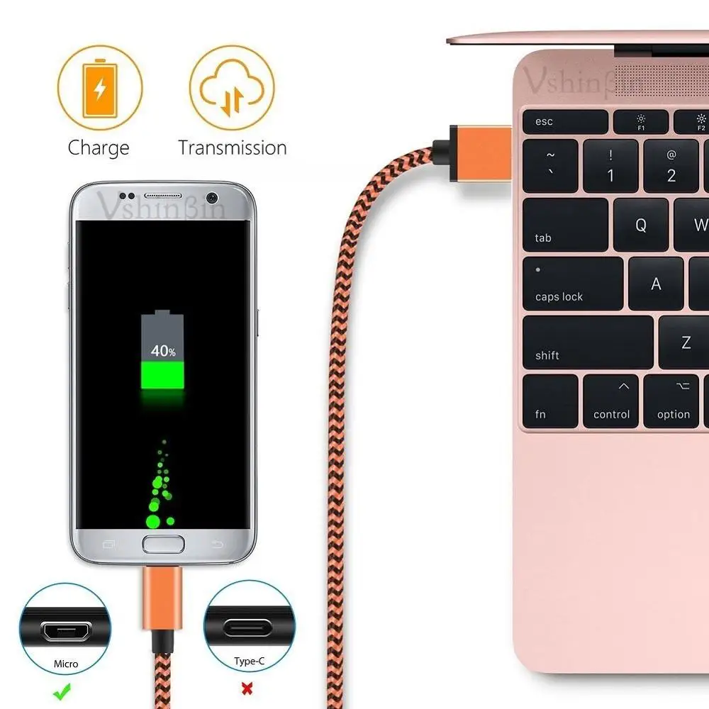 Сетевое зарядное устройство Vshinbin 2 в 1 с вилкой Стандарта США/ЕС + Кабель Micro USB для